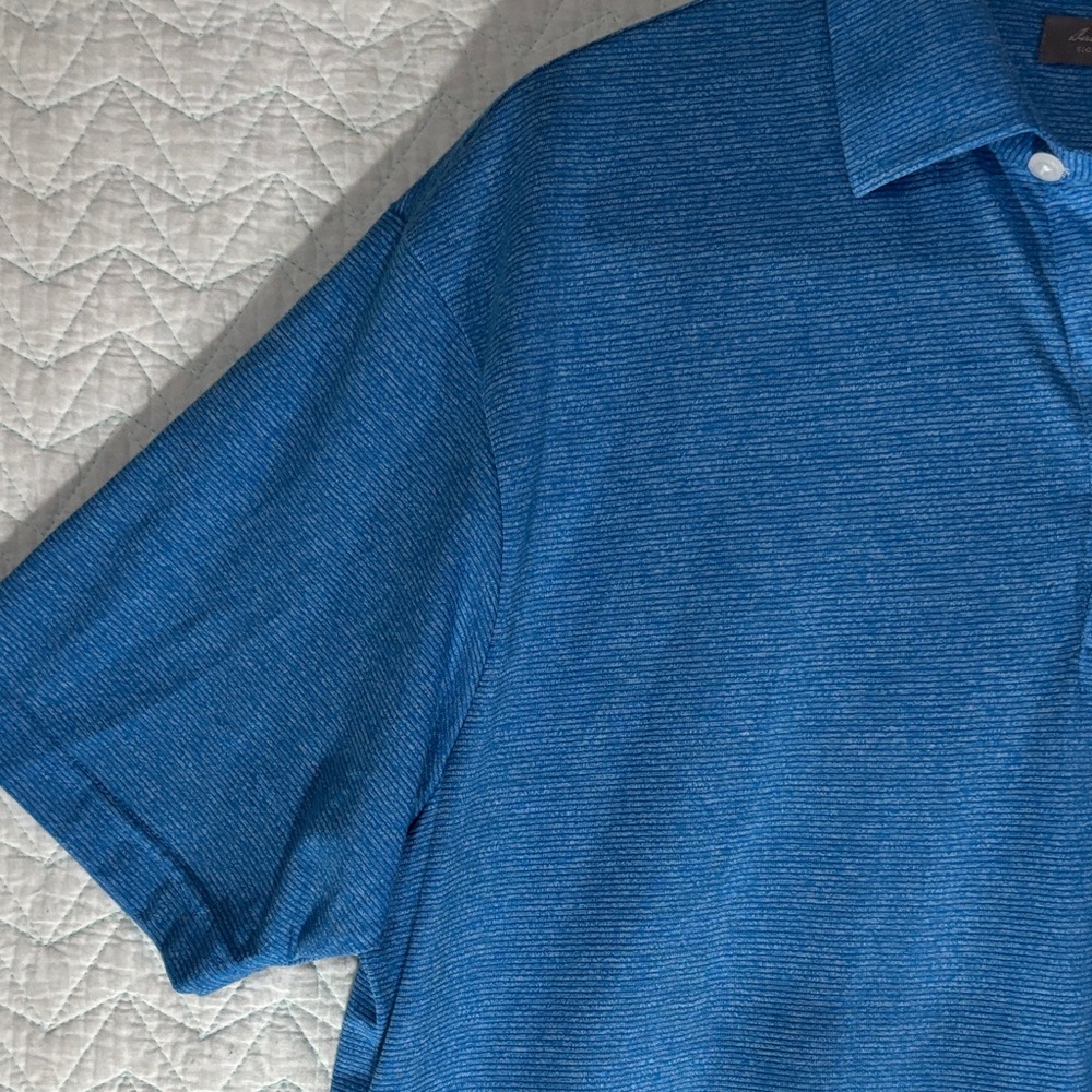 Daniel Cremieux Heathered Blue Short-Sleeve Polo - Picture 5 of 13